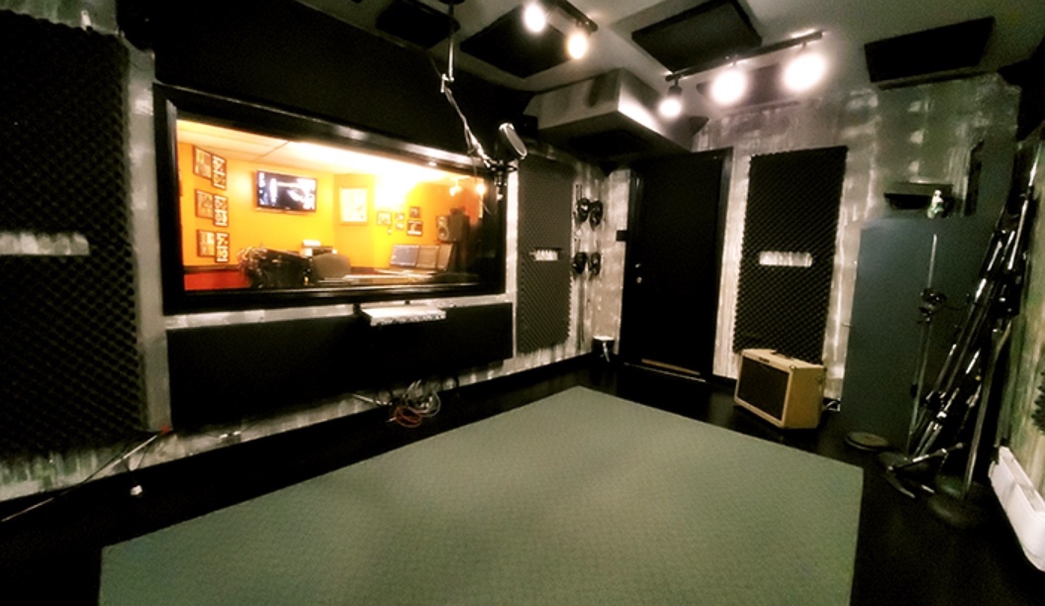 Live room looking into the control room